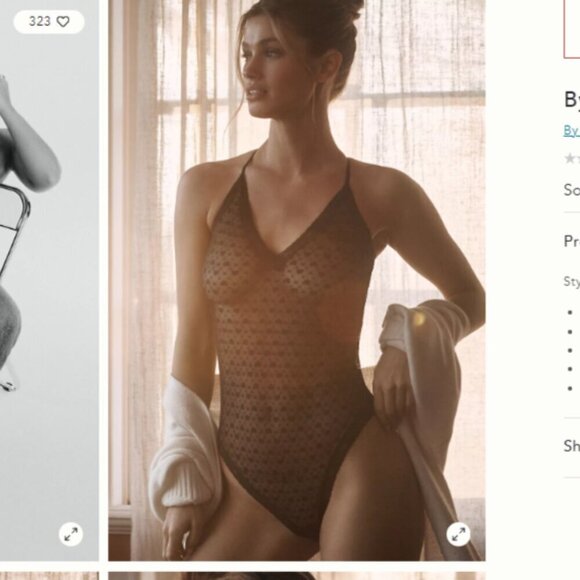 Anthropologie Sabrina Heartbreak Sexy Black Strappy Lace Bodysuit Size Medium